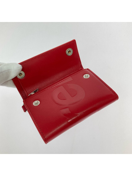 Supreme コンパクトウォレット 25ss/chain wallet/チェーン付/赤