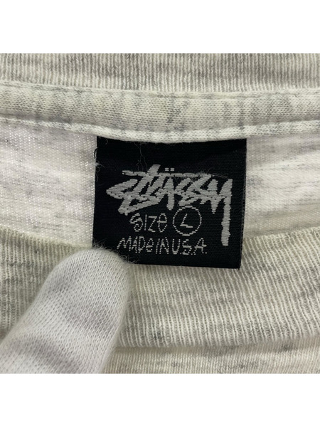 STUSSY 半袖Tシャツ・カットソー 80s USA製 KING PIN GEAR Tシャツ(L) グレー