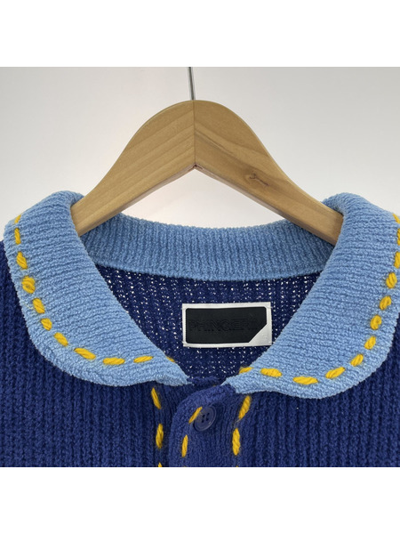 PHINGERIN 24AW PG1 KNIT ニットジャケット S ブルー×イエロー[値下]