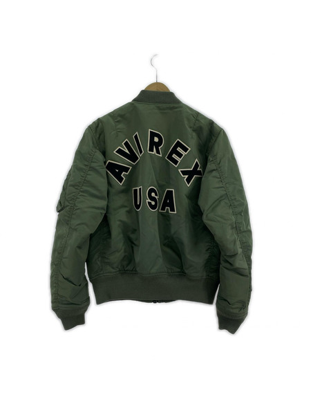 AVIREX MA-1 バックロゴ サイズL/カーキ