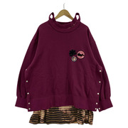 BASEMARK 22AW Joined Sweat x Tee Wine レイヤードスウェット M 22BF36[値下]