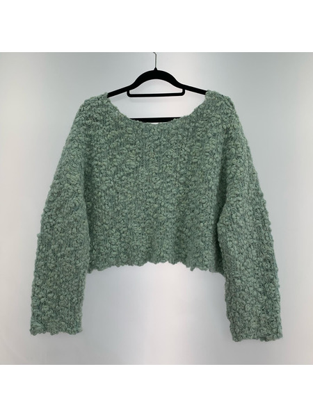 sheller  ニット・セーター bijou button bubble cropped knit/ミント
