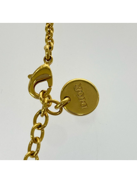 DIOR PETIT CD ラインストーン アイコンネックレス ゴールド