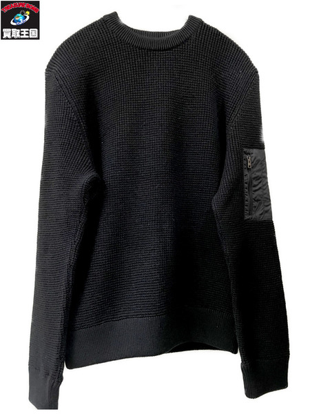 HERNO 袖ナイロンポケット ウールニット 46 ブラック