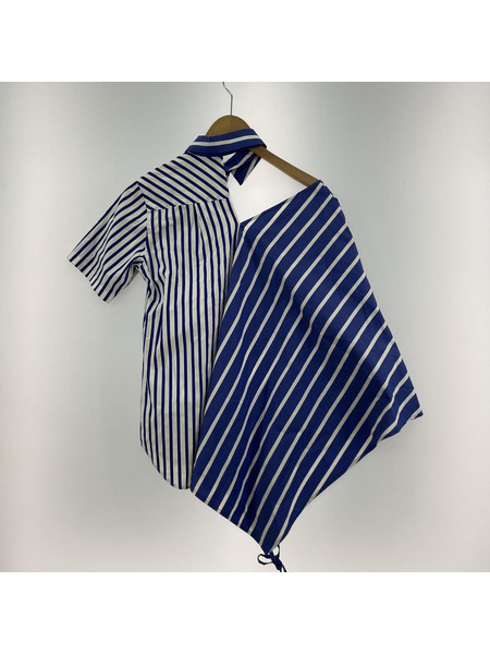 FACETASM/SS ASYMETRY Stripe Shirts/1/青