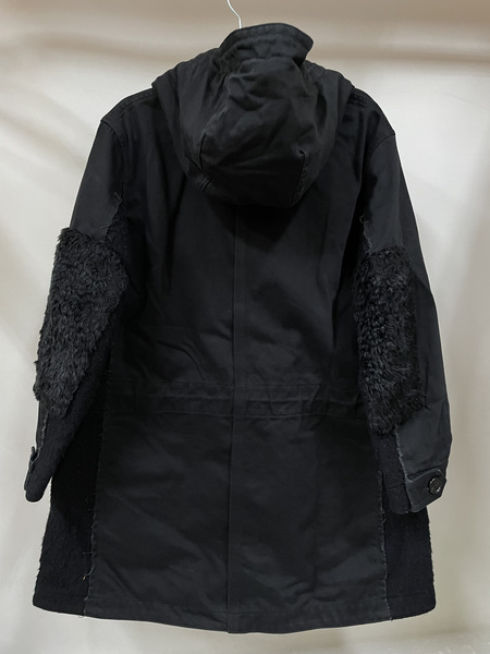 UNDERCOVER ボアドッキングモッズコート 2 ブラック UCP1316