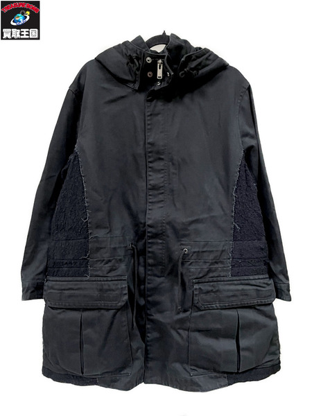 UNDERCOVER ボアドッキングモッズコート 2 ブラック UCP1316