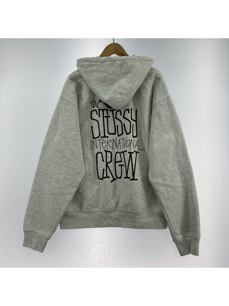 STUSSY パーカー バックプリント グレー ？