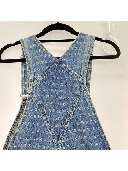 Supreme オーバーオール・ツナギ Jacquard Logo Denim Overalls S Blue