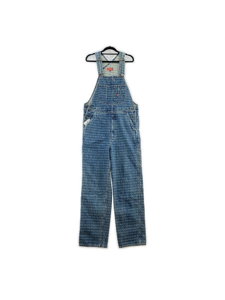 Supreme オーバーオール・ツナギ Jacquard Logo Denim Overalls S Blue