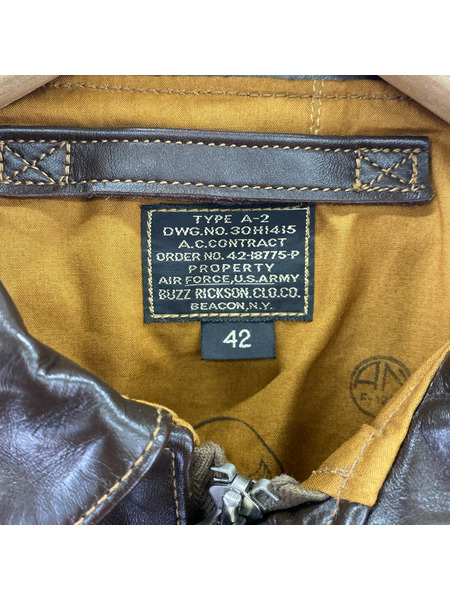 Buzz Rickson's レザージャケット Type A-2 BR80563 1942MODEL (42)