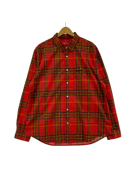 Supreme 21SS Spray Tartan Shirt 赤 (L)
