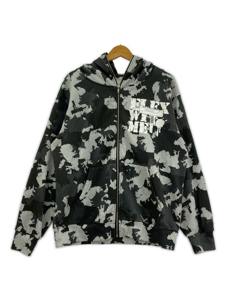 パーカー(ジップアップ) flexwithme カモフラジップパーカー M