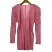 PLEATS PLEASE カーディガン 羽織 プリーツ ボタンレス ピンク (3)