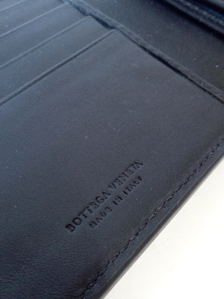 Bottega Veneta イントレチャート/コンパクト/二つ折り財布/黒