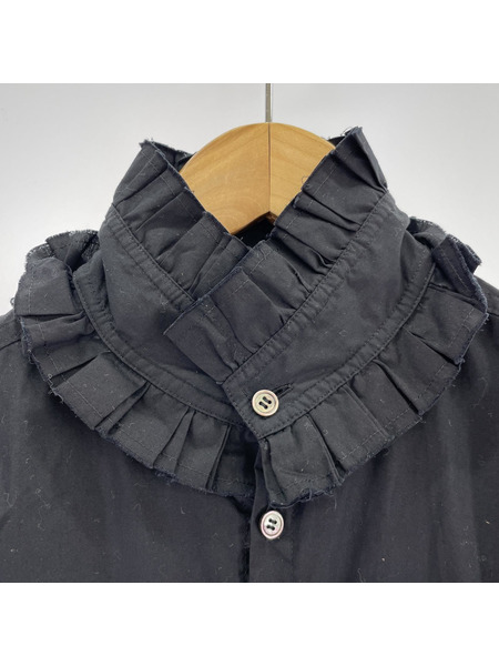 Yohji Yamamoto 長袖シャツ Y’s フリルシャツ　ブラック