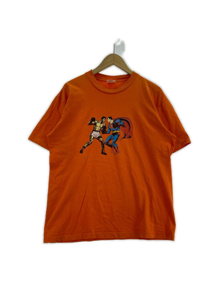 Supreme 半袖Tシャツ・カットソー 90s スーパーマンVSモハメドアリ S/Sカットソー オレンジ (M)