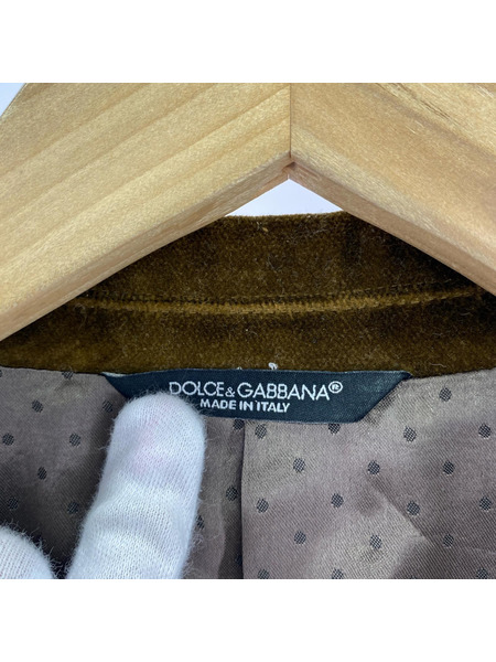 DOLCE&GABBANA  SICILIA ベロア テーラードジャケット 54 茶