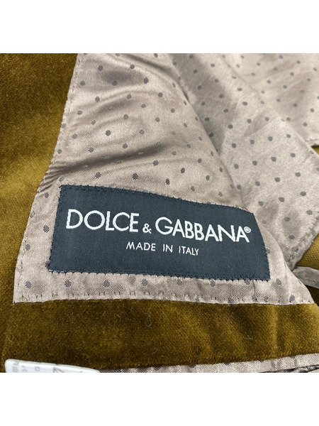 DOLCE&GABBANA  SICILIA ベロア テーラードジャケット 54 茶
