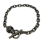 BILL WALL LEATHER Square Chain Link Bracelet Lion Head