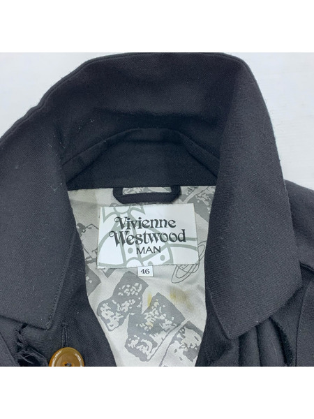 Vivienne Westwood エスニック ショートケープ ジャケット 46 ブラック VW-W1-88698