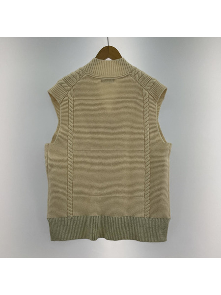 WRAPINKNOT　ウールケーブルニットベスト/アイボリー[値下]
