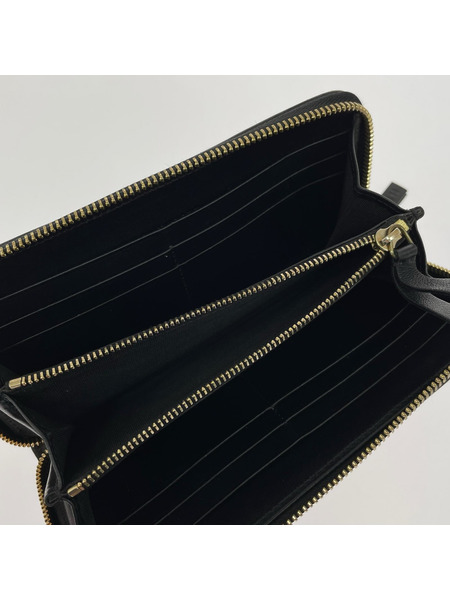 MAISON MARGIELA ハラコ×レザー ラウンドジップ ロングウォレット