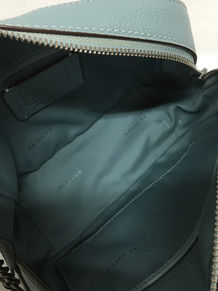 COACH　ショルダーバッグ フリンジ サックス レザー