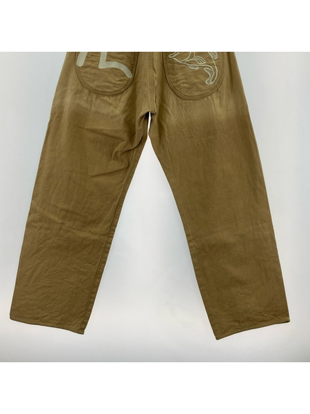 EVISU パンツ YAMANE シンチバック ブラックバス ベージュ (32)