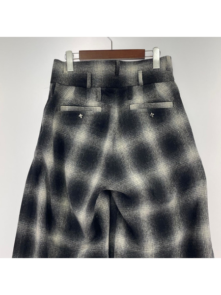blank Cross Ombre Wide Pant チェックパンツ グレー