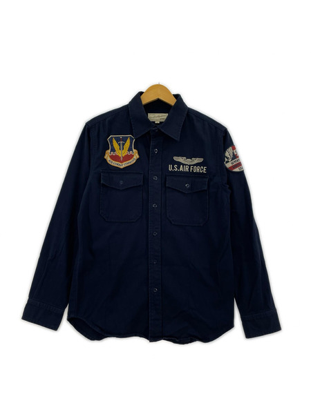 AVIREX 長袖シャツ USAF 70th ANNIVERSARY L/Sシャツ 紺(M)[値下]