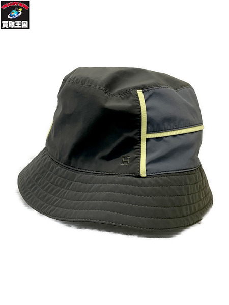 HERMES フレッドライン H刺繍 ナイロンバケットハット 58