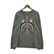 A BATHING APE シャーク L/SプリントTee M グレー