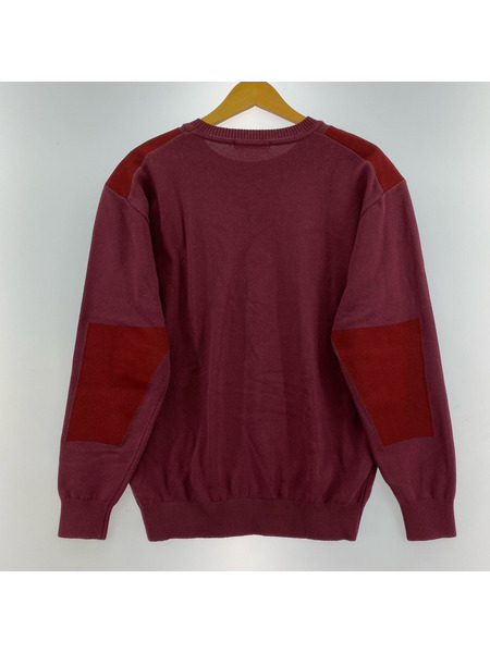 ISSEY MIYAKE ニット・セーター ショルダー切替クルーネック ニット バーガンディ 2