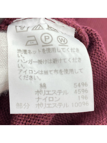 ISSEY MIYAKE ニット・セーター ショルダー切替クルーネック ニット バーガンディ 2