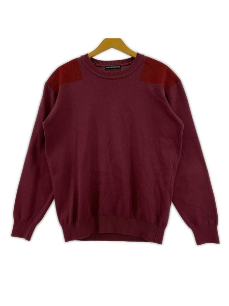 ISSEY MIYAKE ニット・セーター ショルダー切替クルーネック ニット バーガンディ 2
