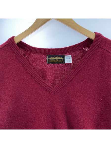 Eddie Bauer 80s-90s Vネックニット レッド