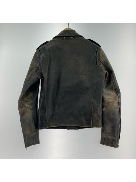 MAISON MARGIELA 15SS REPLICA 加工 ダブルライダースジャケット 46 黒