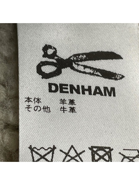 DENHAM ミリタリージャケット AVIATOR レザームートン ジャケット ブラック XL