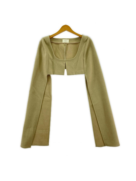 ジャケット Eaphi square neck short jacket ベージュ