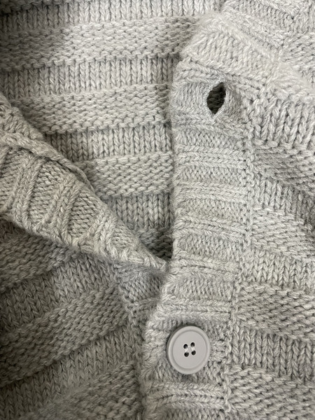 MM6 25AW ダメージ加工オーバーサイズカーディガン グレー