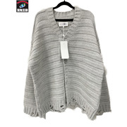 MM6 25AW ダメージ加工オーバーサイズカーディガン グレー