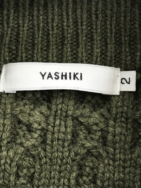 YASHIKI 21AW Kinshu High Neck Knit ニットセーター 緑 2[値下]