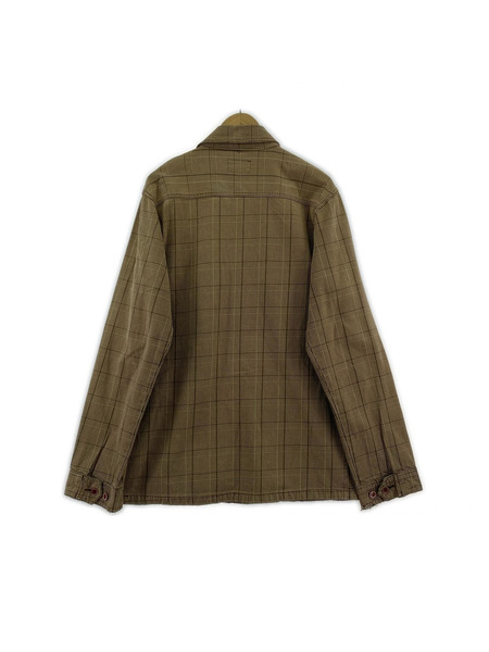 STUSSY ジャケット 00s グレンチェック y2k ベージュ M