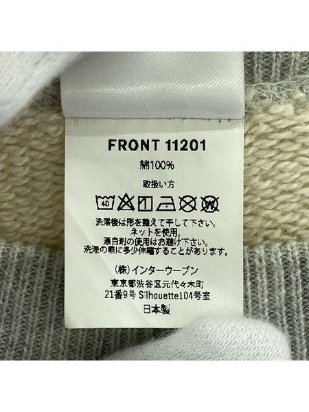 FRONT 11201 スウェット・トレーナー Crew Neck Sweatshirt ラグランスウェット グレー