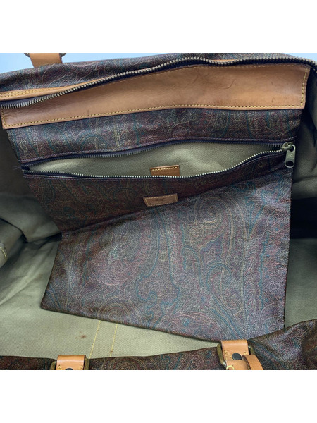 ETRO ペイズリー柄 トラベルボストンバッグ ブラウン