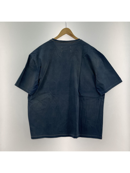 MAISON MARGIELA 23SS オーバーサイズオーバーダイロゴTシャツ L ブルー[値下]