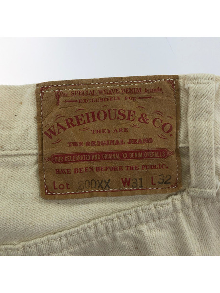 WAREHOUSE 800XX ホワイトジーンズ 生成リ (W31/L32)