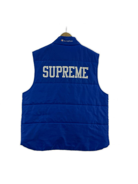 Supreme ジャケット ×Champion Puffy Vest BLU (XL)