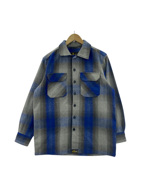 Derby of San Francisco オンブレチェックシャツジャケット XS ブルー